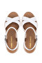 Women's Genuine Leather White Heeled Sandals - 5