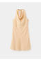 Polka dot dress with draped neck - 3