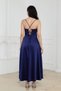 Degaje Collar Satin Midi Dress - Dark Blue - 7