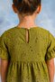 Girls' Cotton Lined Floral Embroidery Blouse and Wide-Legged Pants Top and Bottom Set - 5