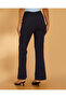 Women Black Pintuck Detail Flared Knitted Jeggings - 3