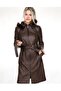 100% Genuine Lambskin Hazelnut Brown Fur Hooded Women's Overcoat 🧥