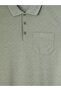 Polo Collar Textured Men's T-Shirt (S6) - 3