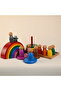 Educational Wooden Toy Ring Tower Rainbow Peg Doll Matching Set 9'Lu 28 Pieces - 3