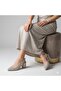 (Özmaçan) Women's Evening Dress Shoes with Drop Stone Detail, Closed Toe, Thick Heels, Sand - 4