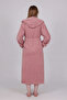 Hooded Stripe Jacquard Bamboo Cotton Soft Super Absorbent Luxury Women's Bathrobe - 4