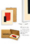 White Wooden Framed Abstract Red and Black Patterned Painting - Minimal |   Huhu1185 - 2