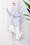 Striped Combed Cotton Tunic Gray Hm2917 - 5