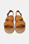 Women's Yellow Suede Genuine Leather Size 36-41 Double Buckle Flat Sole Daily Espadrilles - 5