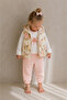 Floral Patterned Vest and Trousers Girls' 3-Piece Set