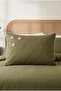 3D Daisy Embroidered 100% Cotton Khaki Green 6 Piece Duvet Cover Set - 3