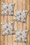Digital Printed Soft Textured 4-Piece Throw Pillow Cover Set Krl0170 - 2