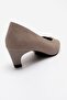 Versay Mink Suede Pointed Toe Women's Low Heel Shoes - 5