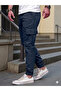 Cargo Pants Cotton Lycra Elastic Waistband Cargo Pocket Trousers - 2