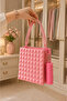 Pink Women's Handbag, Pyramid Model Tpu Tote Bag, with Lipstick Container - 6