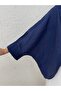 Alis Front Shawl Bat Sleeve Blouse-Ml038 Navy Blue - 4