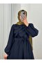 Tamora Chest Ruffle Wave Model Dress-Pa9883 Navy Blue - 2