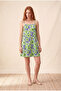 Women's Relaxed Fit Rope Strap Navy Blue, Green Interlock Mini Dress Heloisa - 6