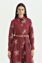 Beli Belted Cotton Dress - Burgundy - 2