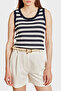 Striped Crew Neck Athlete T-Shirt Bbss26Fkt010388 - 5