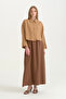 Linen Crop Shirt - Camel