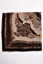 Women's Black Coffee Abstract Patterned Organic Soft Cotton Scarf - 2