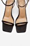 Sone Black Satin Gold Heeled Thin Strap Women's Heeled Shoes - 2