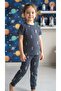 Short Sleeve Patterned Children's Pajama Set # Printed Children's Pajama Set # Striped Patterned Pajamas # Laundry Room