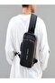 Aashz Fashion Anti-Theft Sling Bag with Password Lock, USB Charging Port, Black and Bronze - 4