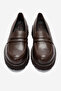Women's Thick Sole Loafer Shoes Real Leather Mtd 24353 Brown - 5