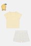 Toddlers Girl 3 Pieces Graphic Print T-Shirt,Shorts and Plush Lemon Toy Set, Multicolor - 3