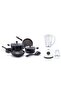 9 pcs Non-Stick Cookware Set, PR22480 + 1.5L Stand Blender, 400W, White, PR81529 - 6