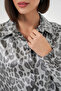 Women's High Waist Leopard Patterned Viscose Gray Suit - 5
