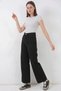 Women's High Waist Denim Wide Leg Black Palazzo Pants
