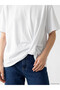 Alita City Farkıyla Petite Oval Neck Gathered Blouse - 4