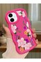 Samsung Galaxy A06 Compatible Case Camera Protector Red Silicone Couple Phone Case Floral Pattern