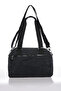 Medium Size Multi-Pocket Waterproof Lightweight Crinkle Fabric Women's Shoulder Bag Polka Dot Black - 3