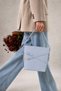 Women's Ice Blue Double Belt Detailed Bucket Model Hand Shoulder Crossbody Bag Belle - 3