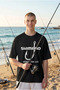 Oversize Fisherman T-Shirt Shimano Hooked for Life 100% Cotton Premium Black Unisex - 4