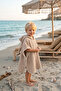 4 Layer Muslin Baby Kids Poncho Hooded Beach Pool Bath Poncho Beige - 2