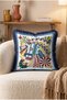 Colorful Horse Head Patterned Fringed Throw Pillow Cover - Navy Blue Tassel Geometric Pillowcase - 5