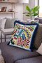 Colorful Horse Head Patterned Fringed Throw Pillow Cover - Navy Blue Tassel Geometric Pillowcase - 2