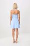 Women's Square Neck Thick Strap Skater Cut Finike Woven Mini Dress Unlined Open Waist Casual - 5