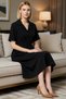 Women's Plus Size Shirt Collar Short Sleeve Midi Length Poplin Woven 100% Cotton Shift Cut Daily Casual - 3