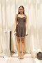 Calvi Lace Detail Brown Mini Dress - 2