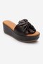 Jeff Brown Skin Genuine Leather Bowknot Women's Wedge Heeled Slippers - 3