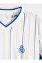 Navy Blue Real Madrid Embroidered Men's T-Shirt - 6