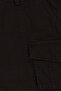 Women Solid Cargo Shorts, Black - 5