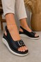 Woman - girl - anatomical comfort casual daily sandal model - black