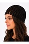 Mesh Knitted Bandana-Black Color Stylish Bohemian Summer Beanie - 2